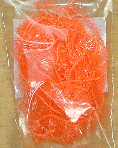 Arctic Ice CLEAR Fly Tying Tinsel Chenille Hot Orange